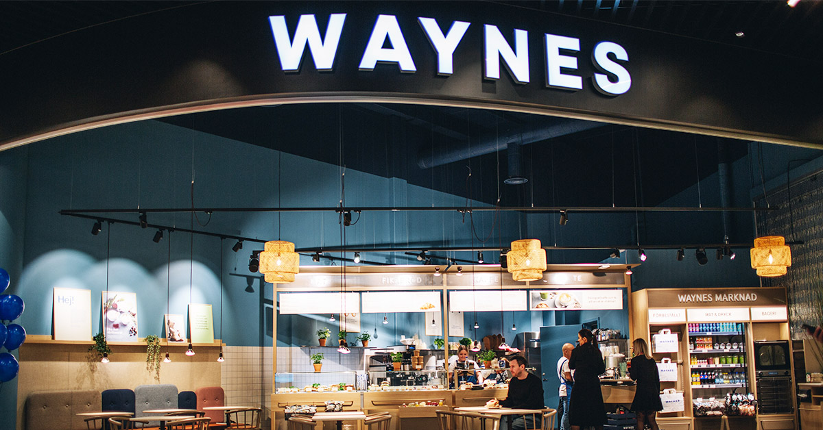 Waynes Coffee öppnar i Torp Köpcentrum Waynes Coffee Ekologisk